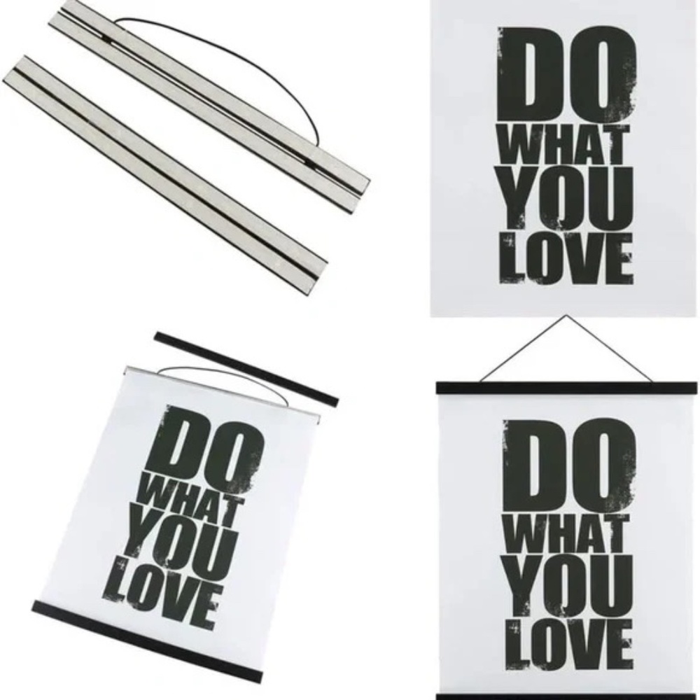 Wooden Black Magnetic Poster / Photo Frame / Hanger - 50cm